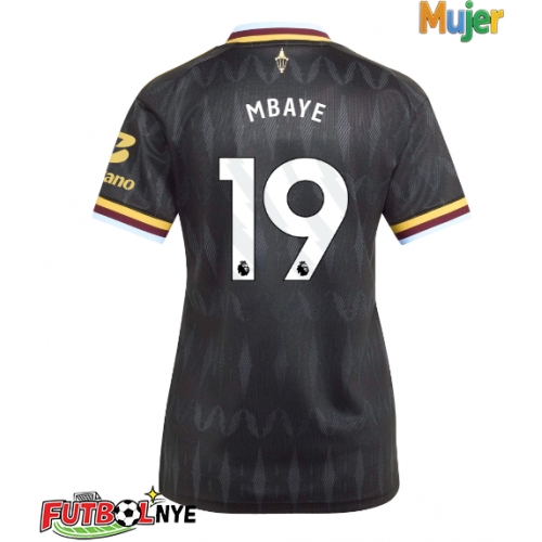 Camiseta Aston Villa Ibrahim Mbaye #19 Visitante Equipación para mujer 2026-27 manga corta